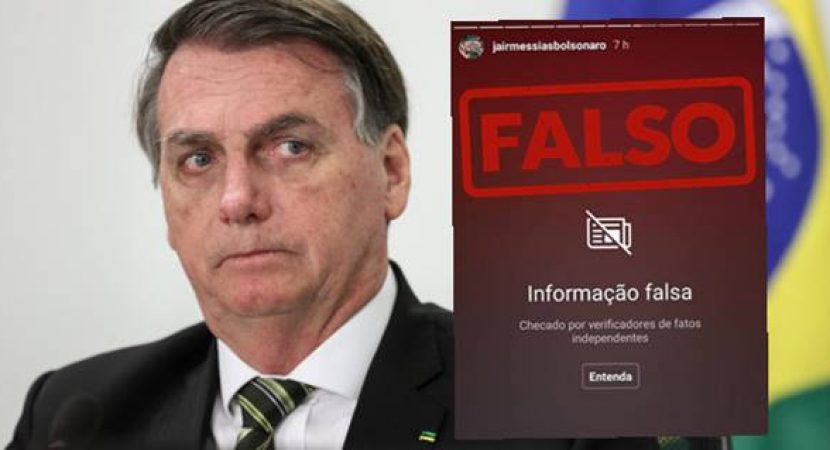 Instagram penalizou Bolsonaro por publicação de Fakenews