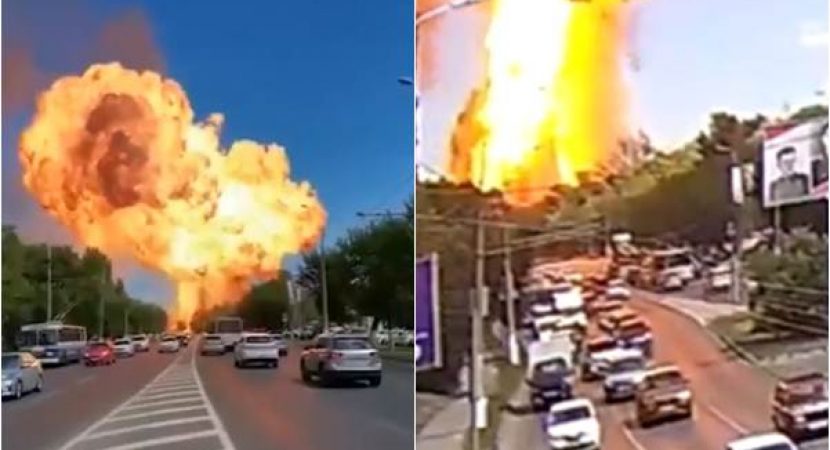 Explosão na Russia em posto de gasolina