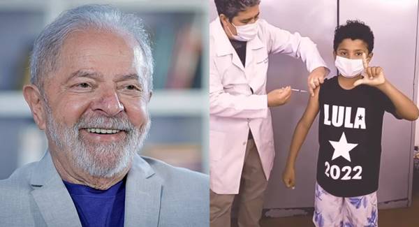 Criança toma vacina com camisa de Lula 2022 é sucesso na internet