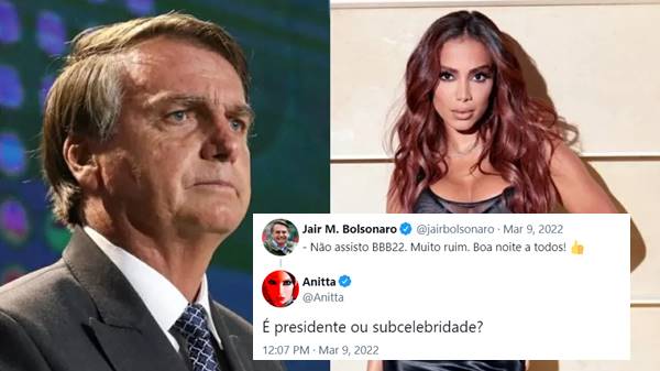 Anitta rebate Bolsonaro