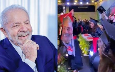 Alunos de direito se formam com Jingle e toalha de Lula