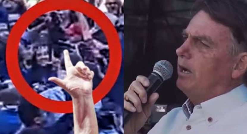 Bolsonaro fica revoltado com manifestante que fez 'L' de Lula em marcha para Jesus