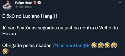 Bolsonarista Luciano Hang perde pela quinta vez para Felipe Neto na Justiça