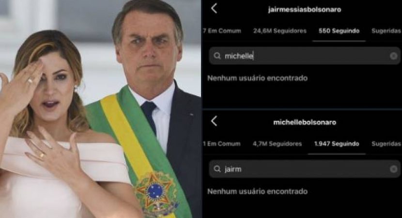 Michelle e Jair Bolsonaro deixam de se seguirem no Instagram