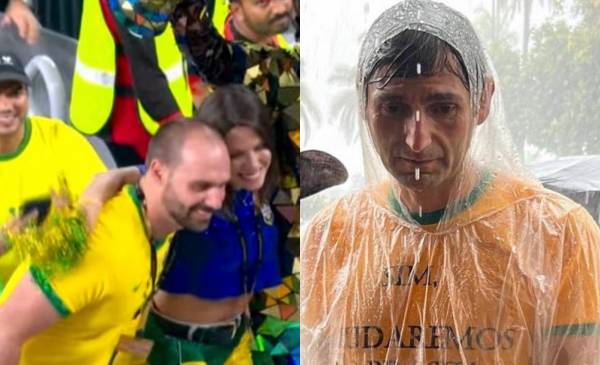 Eduardo Bolsonaro é visto curtindo a copa no Catar