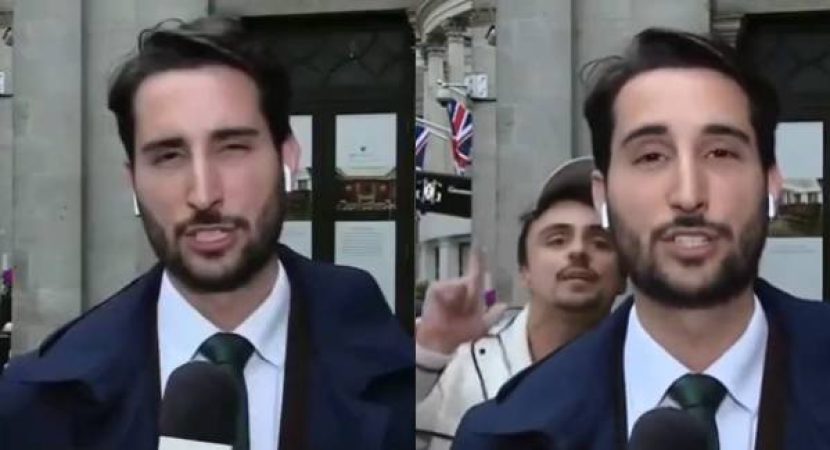 Reporter da Globo é surpreendido em Londres com homem fazendo o L e dizendo